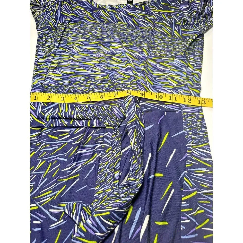 Diane von Furstenberg for Neiman Marcus‎ 100% Silk Dress Size 4 Navy Multicolor - Picture 5 of 9